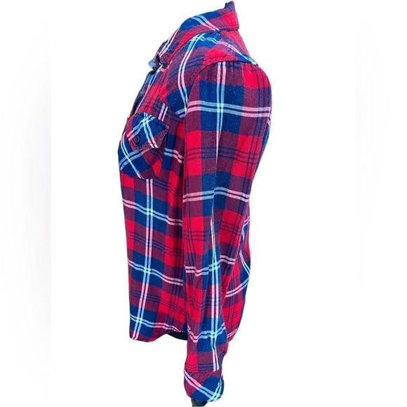 Rails Women's Kendra Flannel Red Blue Plaid
Flap Pockets Button Shirt Size XS - Picture 3 of 7